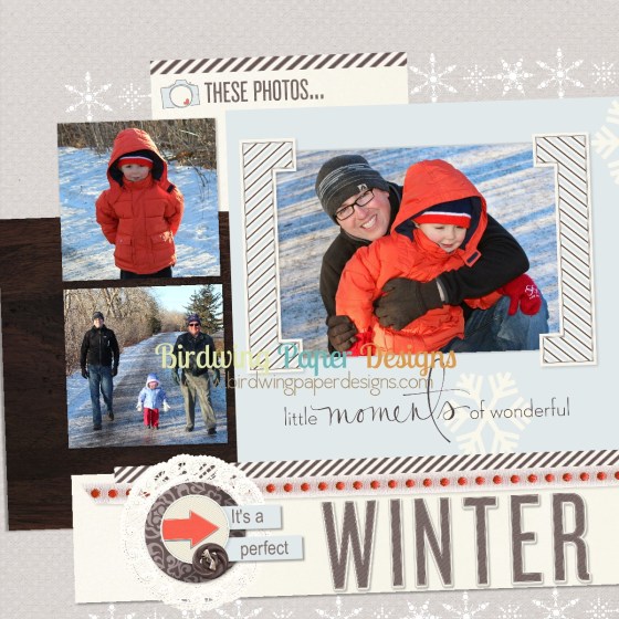 Elements from "Retrospective" by One Little Bird Designs, snowflakes from Stampin' Up