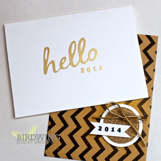 Hello 2014 Holiday Card - Birdwing Paper Designs