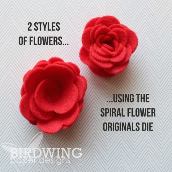2 styles of felt flowers from one die - Birdwing Paper Designs