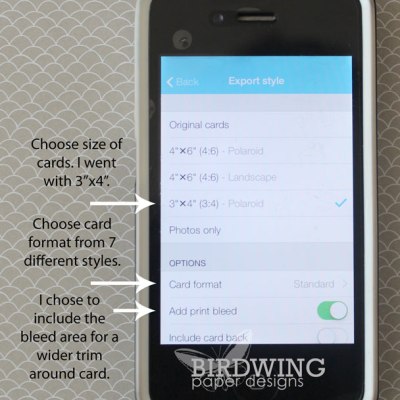 Export Your Collect App Cards - Birdwing Paper Designs