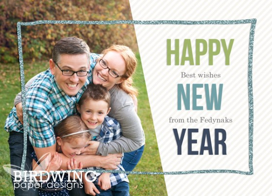 Happy New Year - available as 5x7 or 4x6 with custom colours