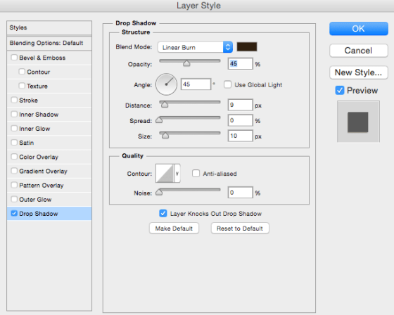 Drop Shadow Styles - Birdwing Paper Designs