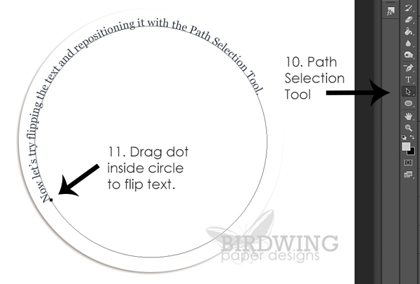 Circular Text in Photoshop - Birdwing Paper Designs