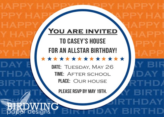 Birthday Invitations - Birdwing Paper Designs