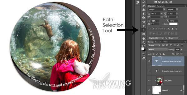 Circular Text in Photoshop - Birdwing Paper Designs
