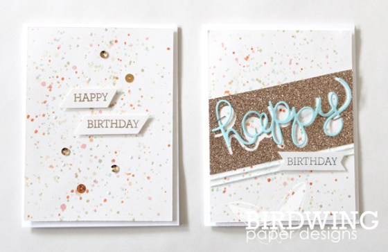 Ink Splattered Cards - Birdwing Paper Designs