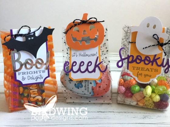 Paper Pumpkin Halloween Treat Bags - Birdwing Paper Designs