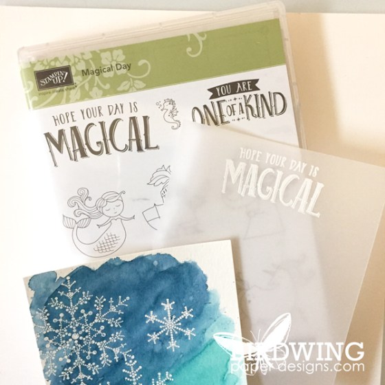 Snowflake Emboss With a Watercolour Background - Birdwing Paper Designs